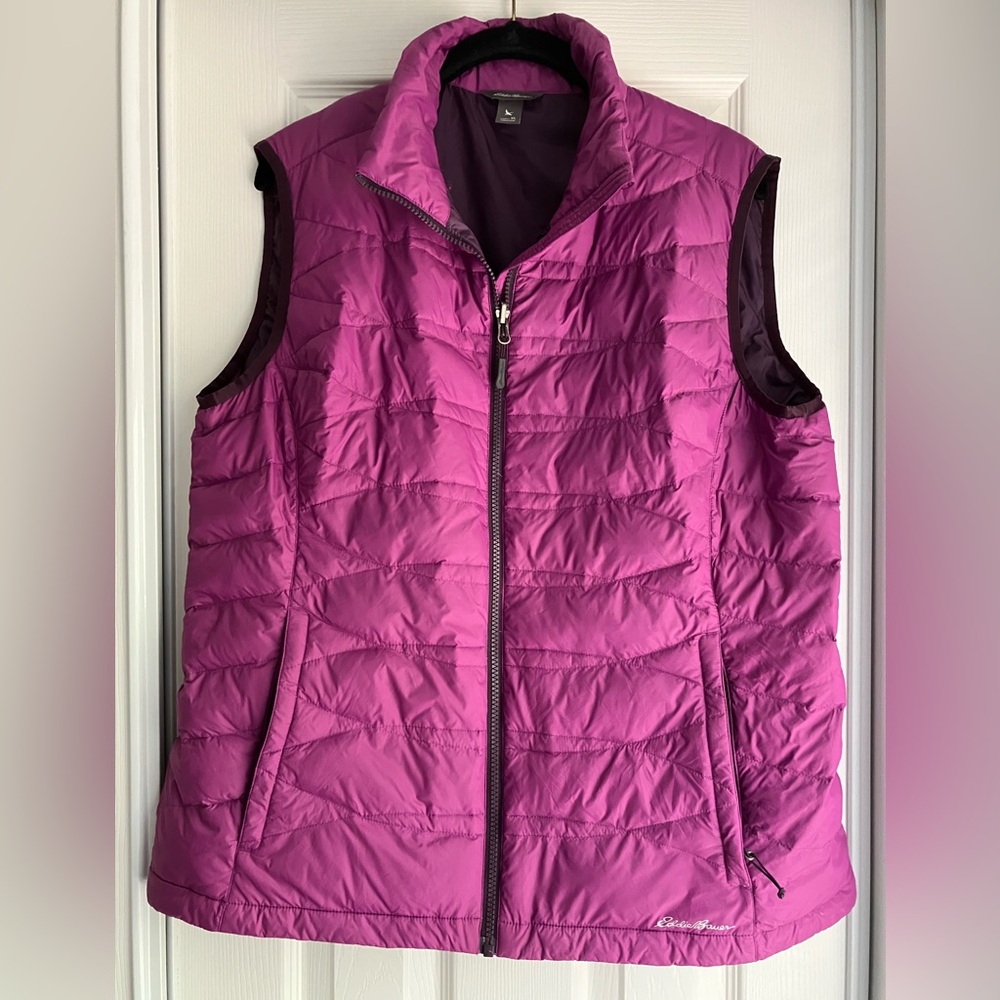 EDDIE BAUER down filled zip puffer vest packable layering quilted gorpcore XL